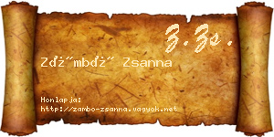 Zámbó Zsanna névjegykártya